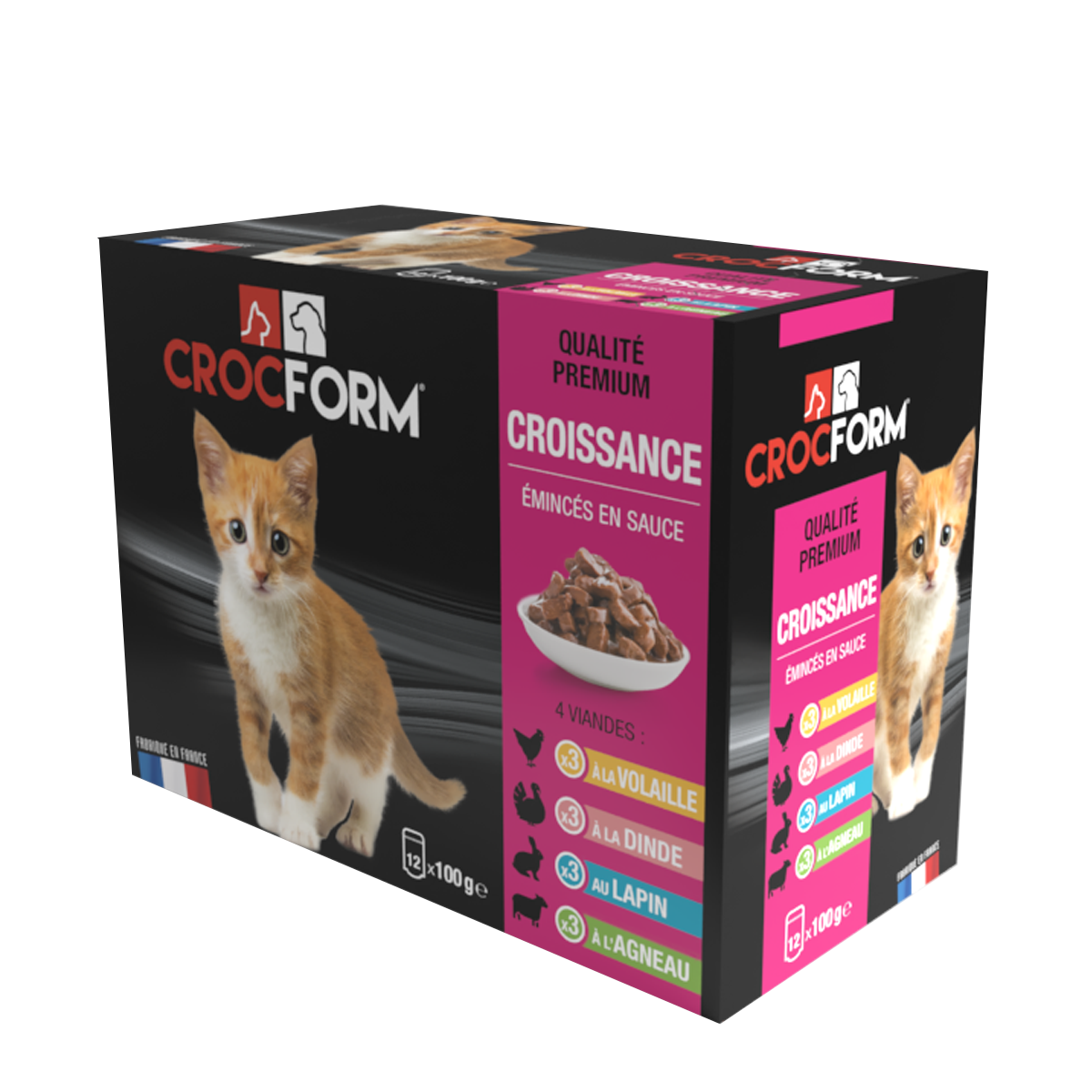 ALIMENT CROQUETTES CROCFORM PREMIUM CHAT CROISSANCE 